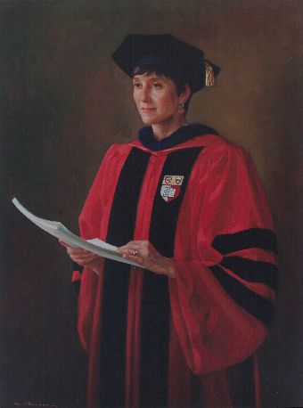 oil portrait of female professor