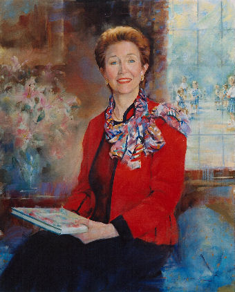 oil portrait of female teacher