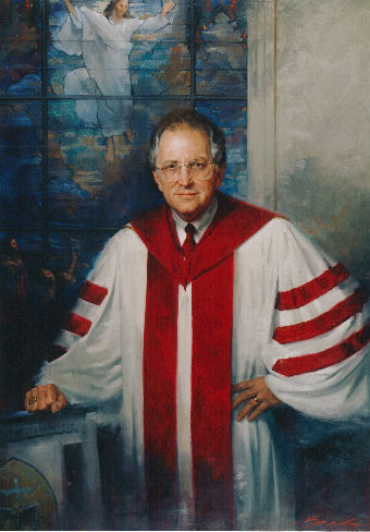 oil portrait of presbyterian minister Frank Harrington