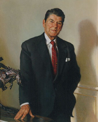 oil portrait of Ronald Reagan