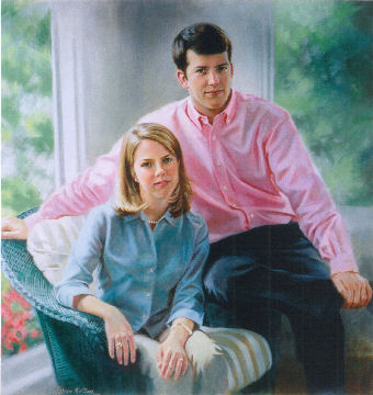 oil portrait of girl and boy
