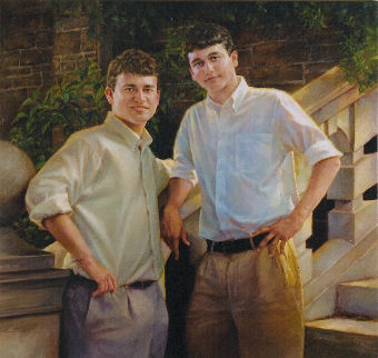 oil portrait of two boys