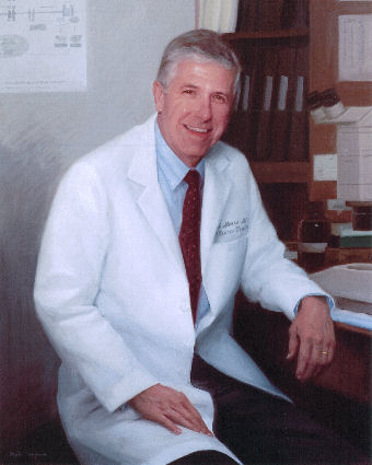 oil portrait of doctor sitting