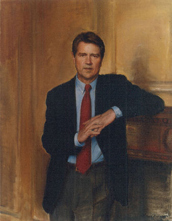 oil portrait of business man standing