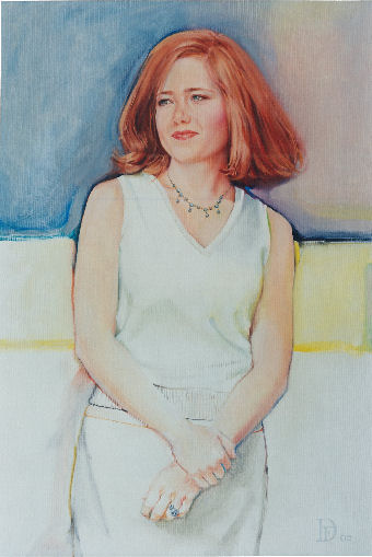 oil portrait of a woman with red hair